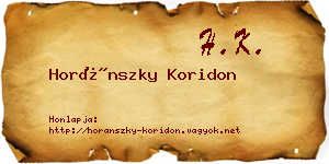 Horánszky Koridon névjegykártya